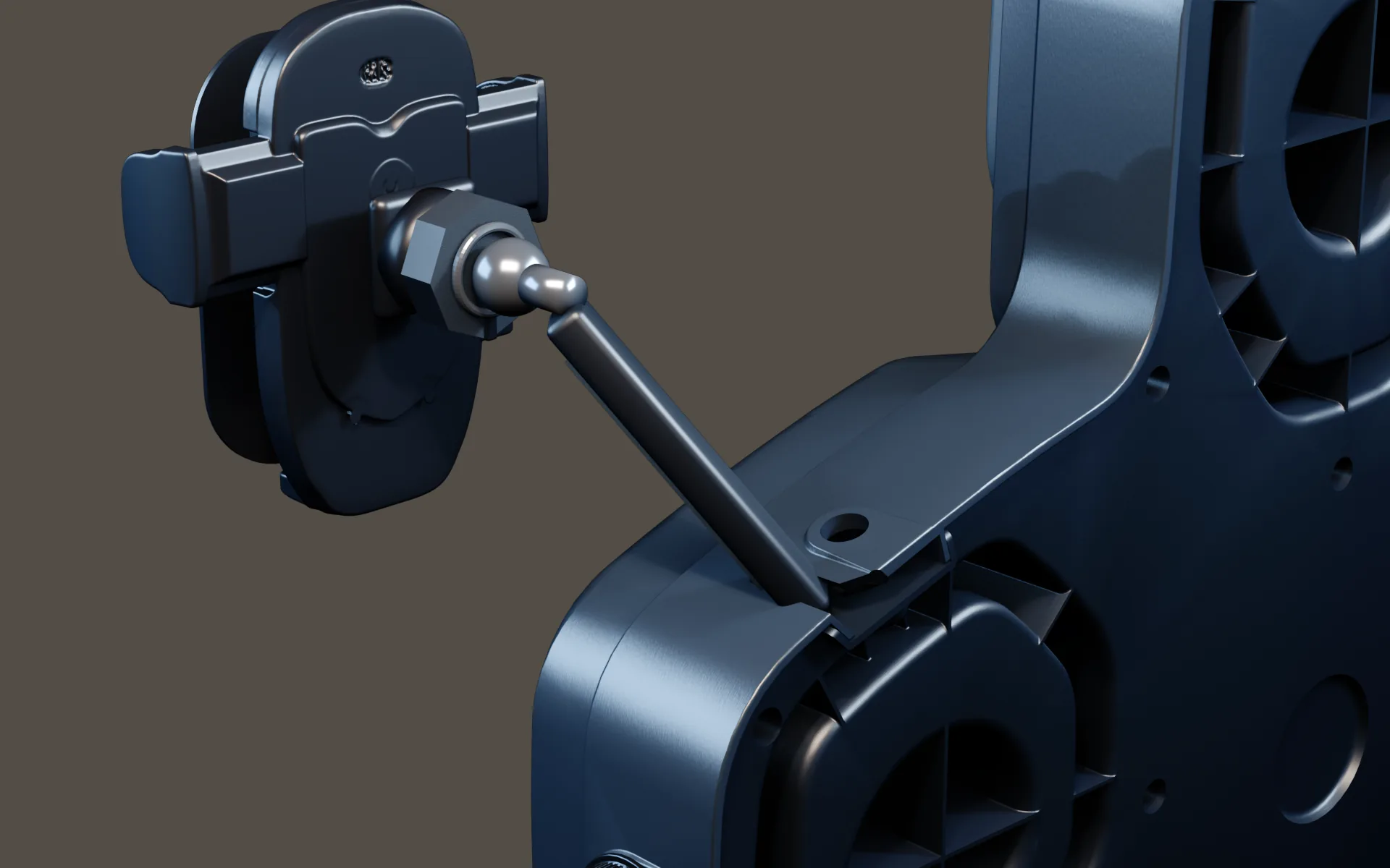 Phone holder positioned above the KINEPEAK controls